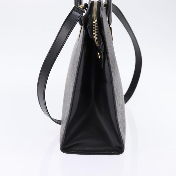 CELINE Macadam Canvas Tote Bag Pvc Leather Black Gold - Picture 4 of 13